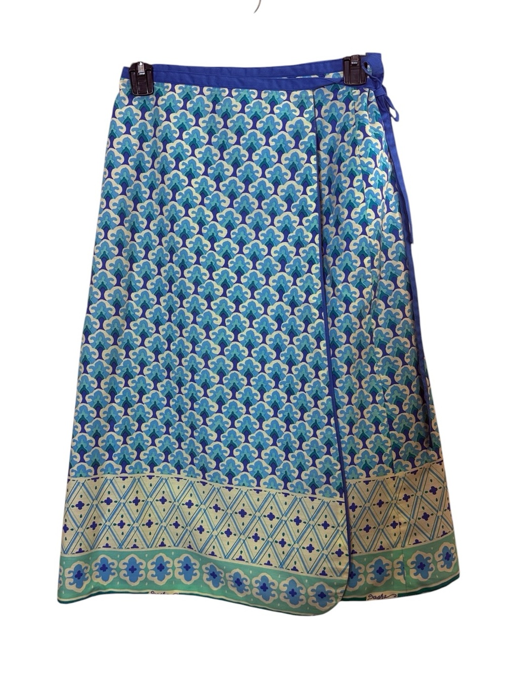 Sasha Designs Vintage 70โs Preppy Old Money A-Line True Wrap Skirt sz M